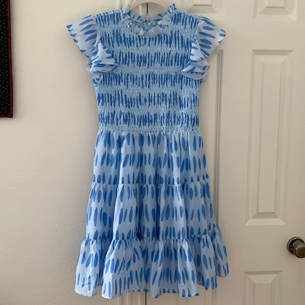 J. Marie Audrey Ruched blue dress - Small